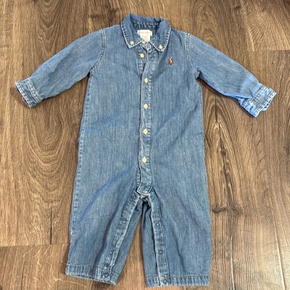 Ralph Lauren Polo Denim Button Down One Piece (9M)